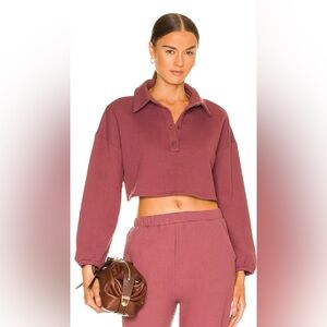 Revolve Lovers + Friends Helena Pullover in Rose Brown